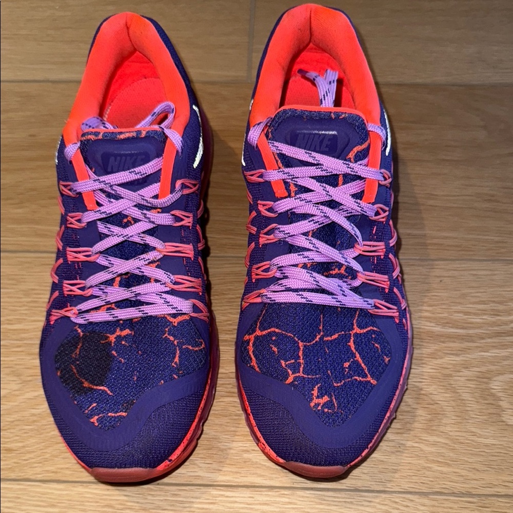 Nike air max Purple and Orange Athletic Shoes with Breathable Mesh